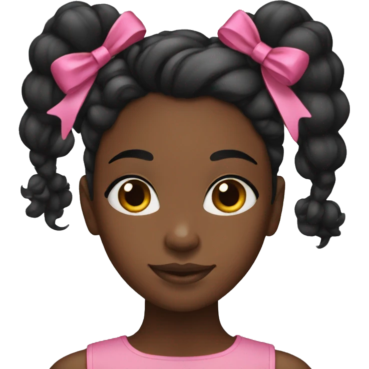 black girl with bow in hair emoji