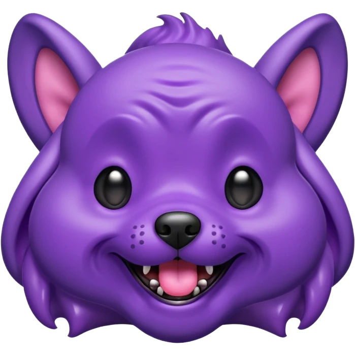 alien dog purple very big folded ear and panting emoji