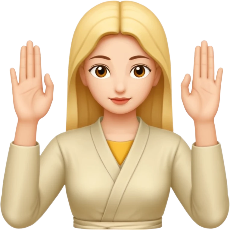 Due mani in posizione di mudra, posizione del potere emoji