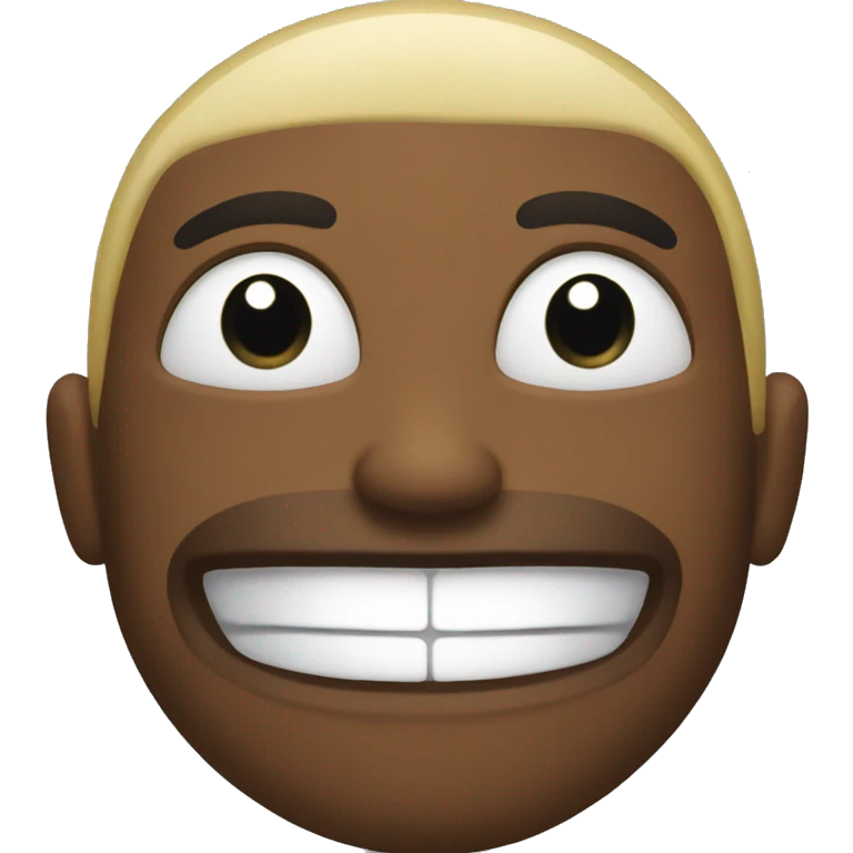 Black smile emji with muscles emoji