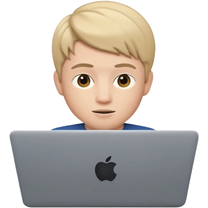 memoji boy iphone characters memoji with Laptop and a transparent background emoji