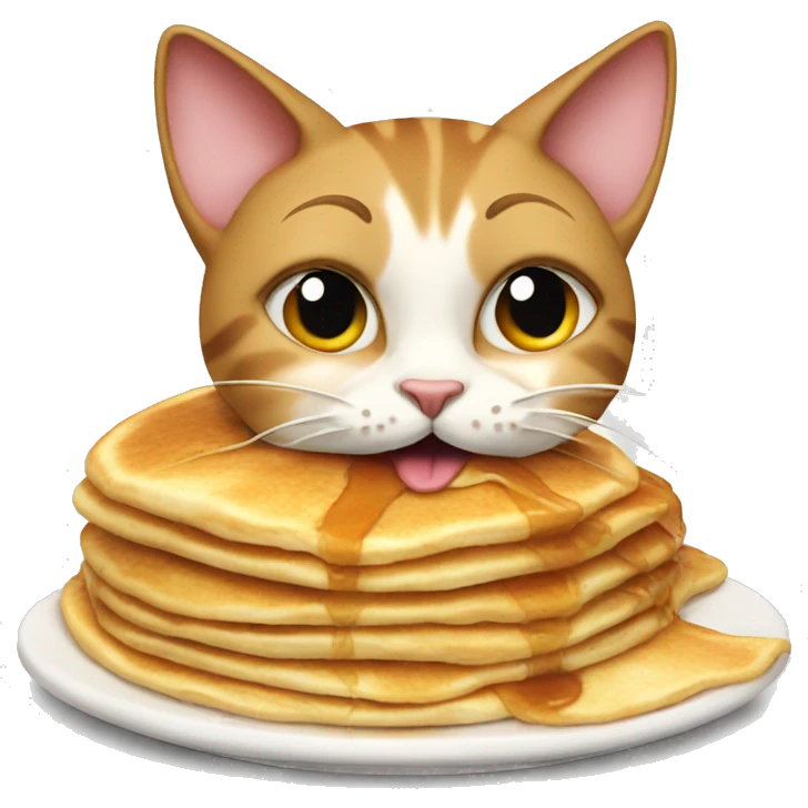 Cat eating pancakes  emoji