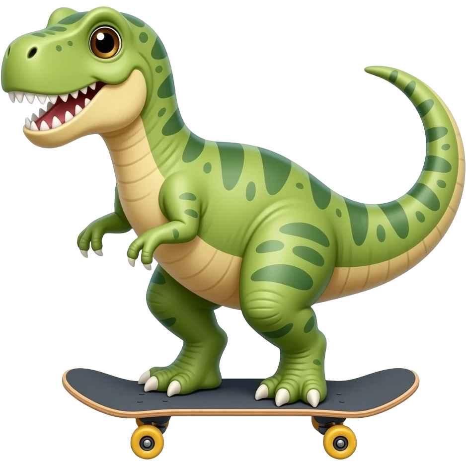 Dinosaur on a skateboard emoji
