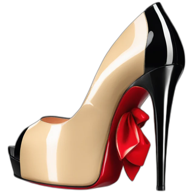 Louboutin Black patent Leather Lady Peep Toe Platform emoji