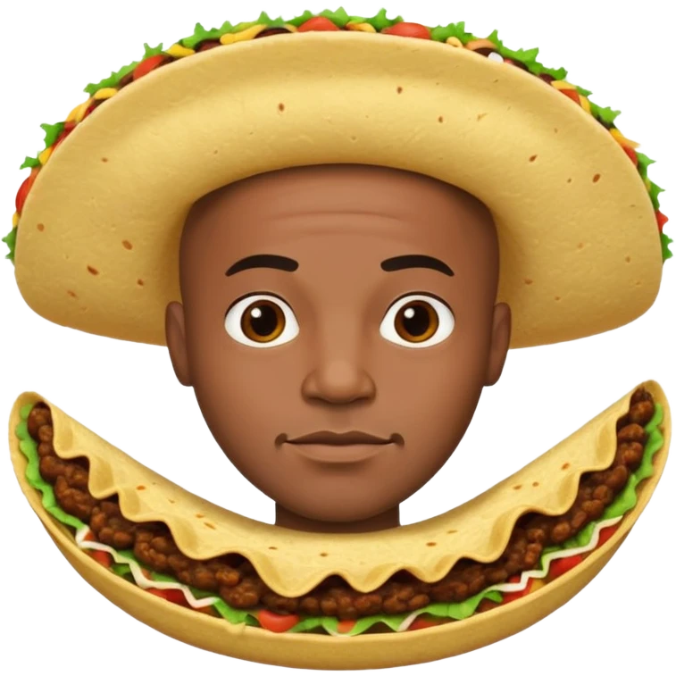 Bald black man in a taco emoji