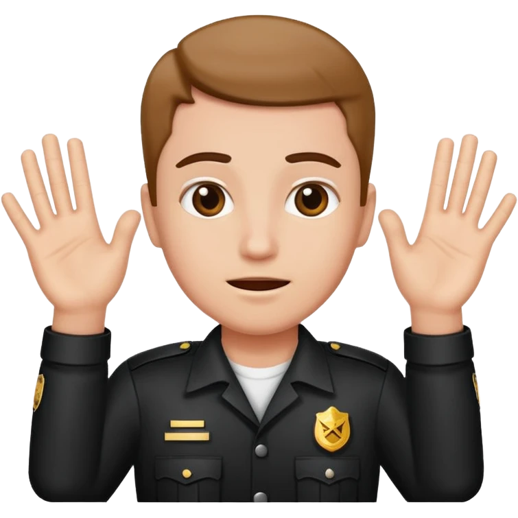 Hands up under arrest emoji