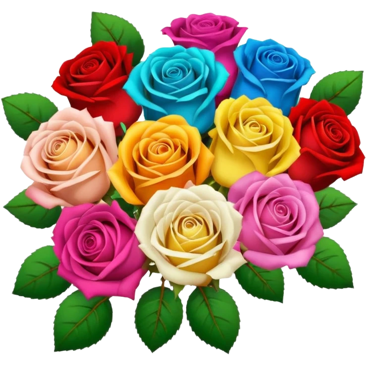 mixed color roses bouquet emoji