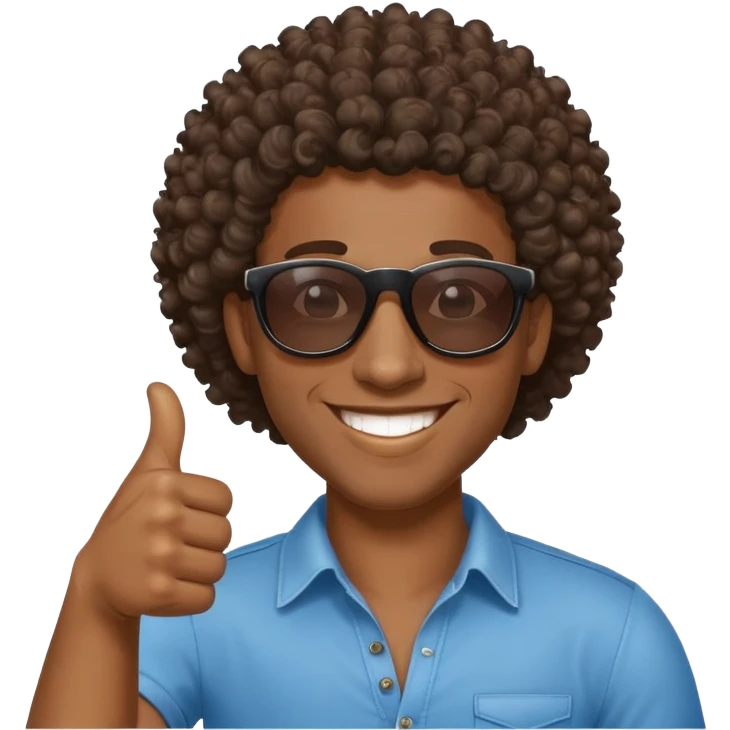 African Black tribal man with curly hair wearing sunglasses smiling thumbs up emoji