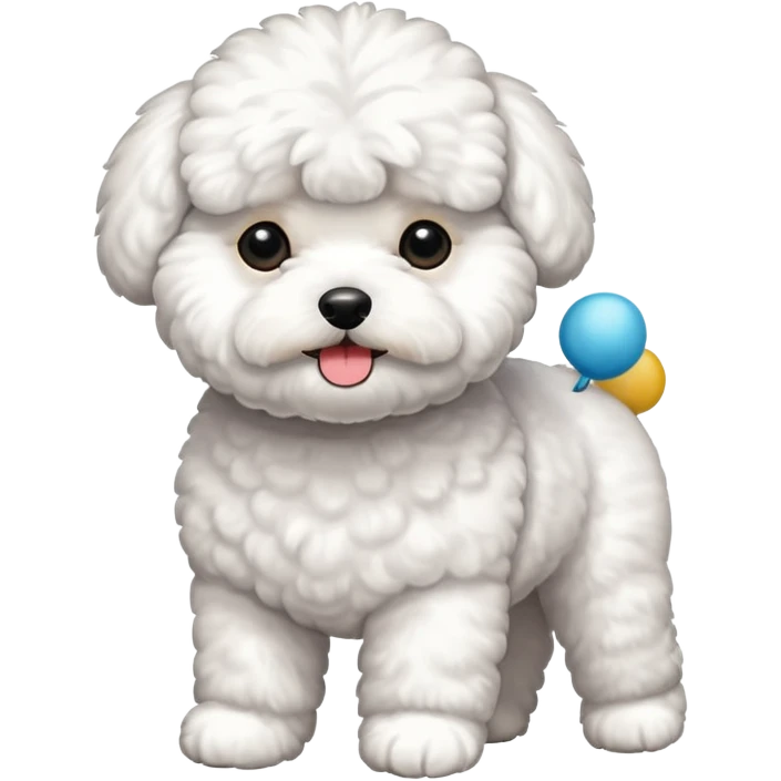 a full body of cute bichon frise emoji