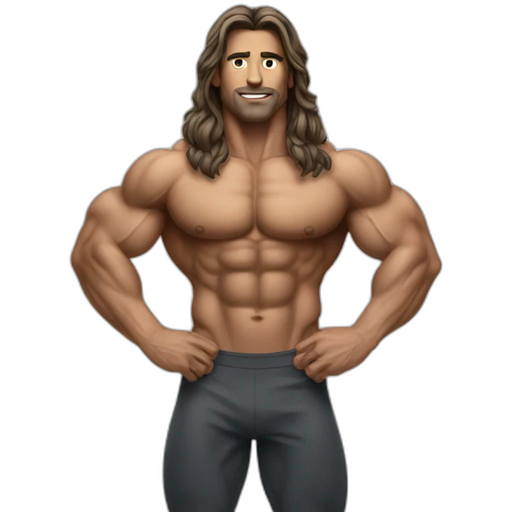 LONG HAIRED BODYBUILDER emoji
