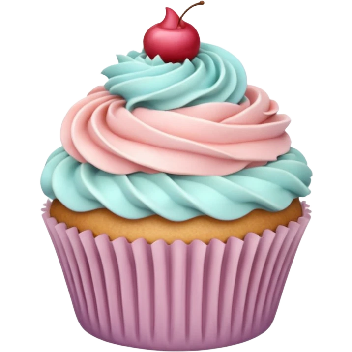 Realistic, detailed rococo cupcake emoji