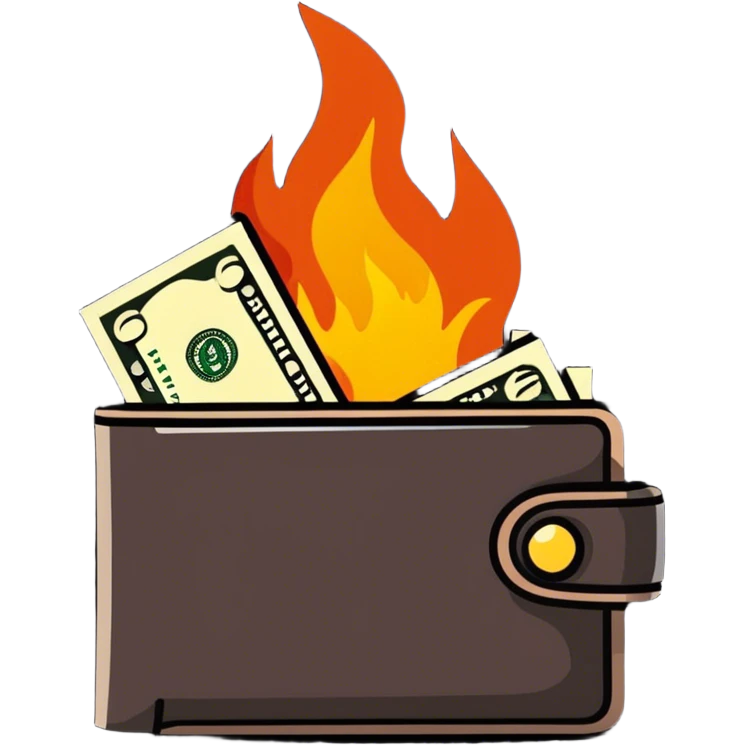 burning wallet emoji