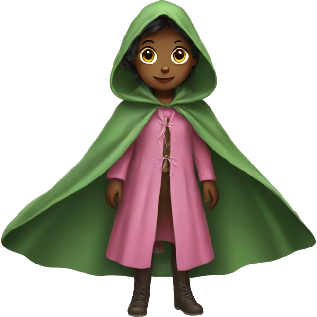 green cloak pink girl  emoji