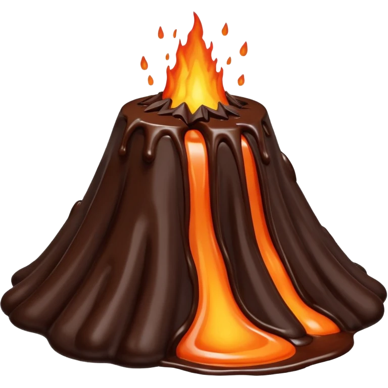 Volcano Experiment instead fire chocolate is coming out  emoji