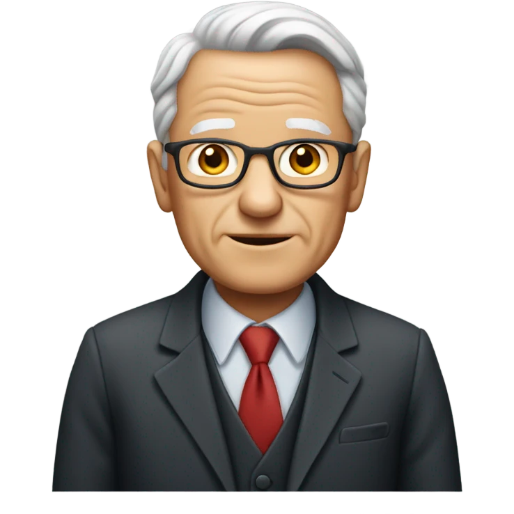 Old man with short red hair in suite  emoji