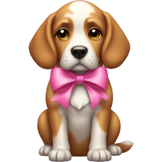 Dog with pink bow emoji