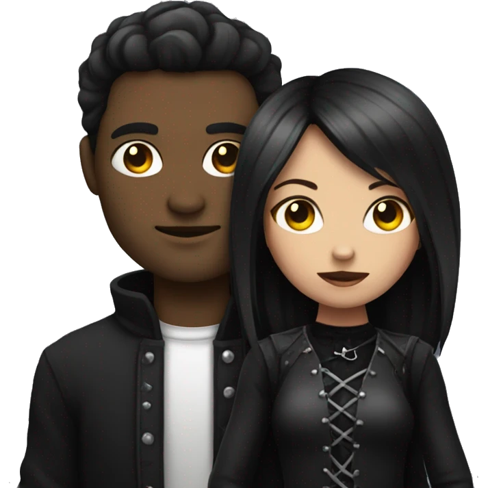 man holding a goth girl emoji