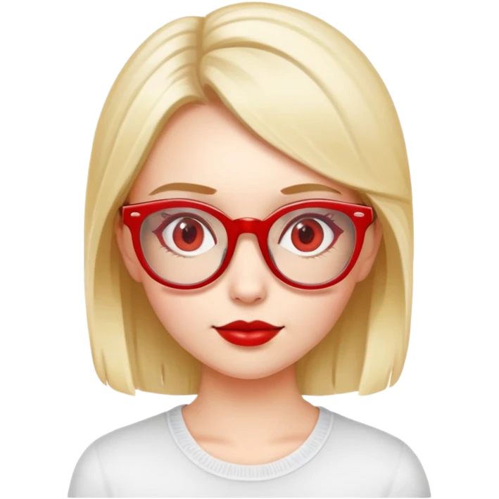 girl with red glasses portrait emoji