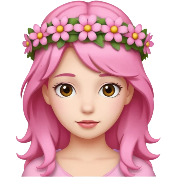 A pink woman cute and pretty emoji