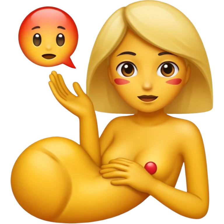 Hyperrealistic up-close emoji of a dido going inside a woman butthole with her moaning. emoji