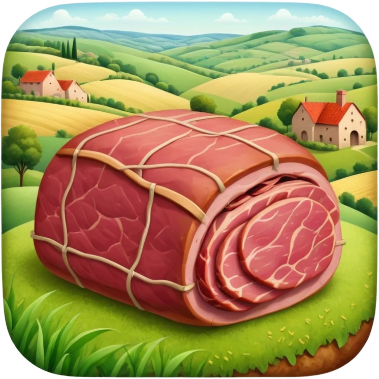 surrealist spam art meat french countryside landscape  emoji