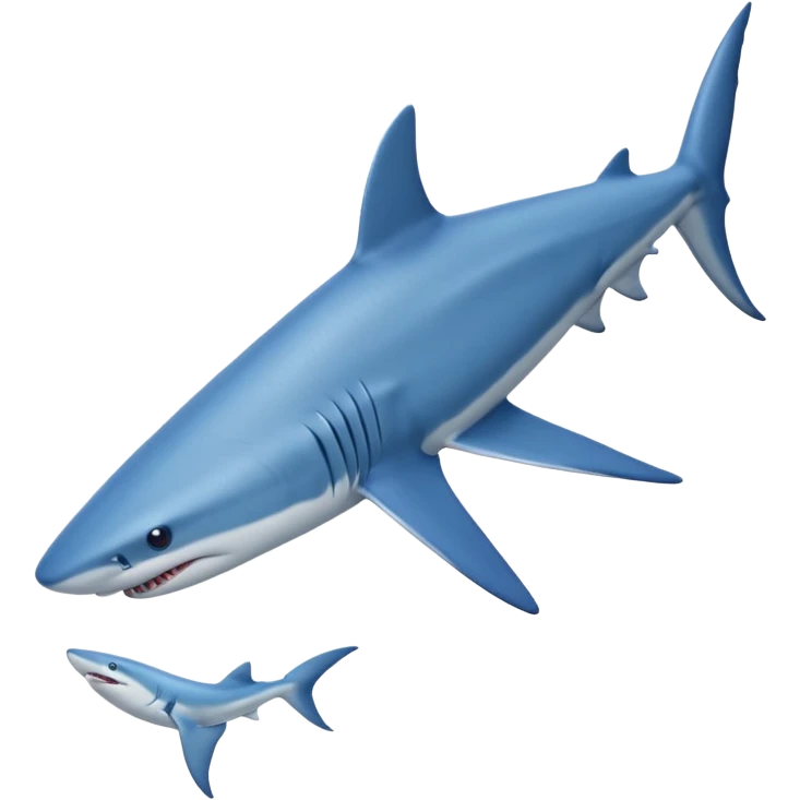 Tralalero Tralala. It has the appearance of a blue shark, with elongated side fins that create legs. On its three feet, it wears blue Nike shoes. emoji