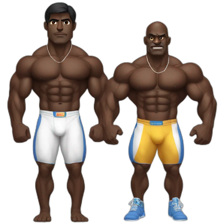 dark skinned Indian with ronnie Coleman physique emoji