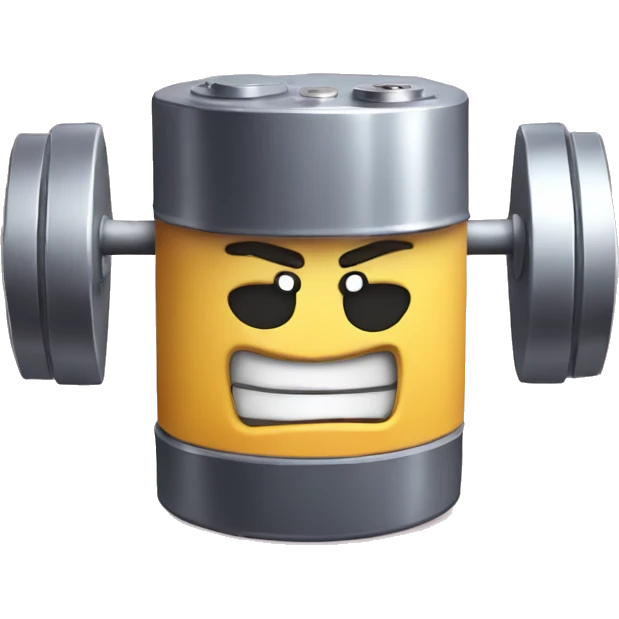 battery like a bodybuilder emoji