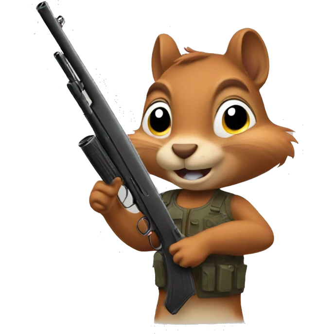 squirrel holding a shotgun emoji