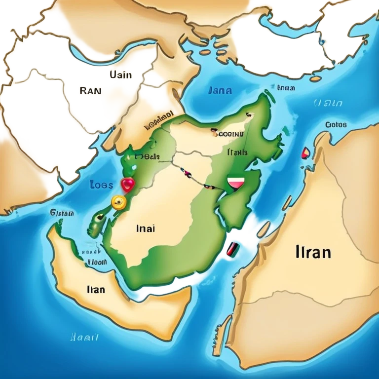 Map of the Persian Gulf of Iran emoji