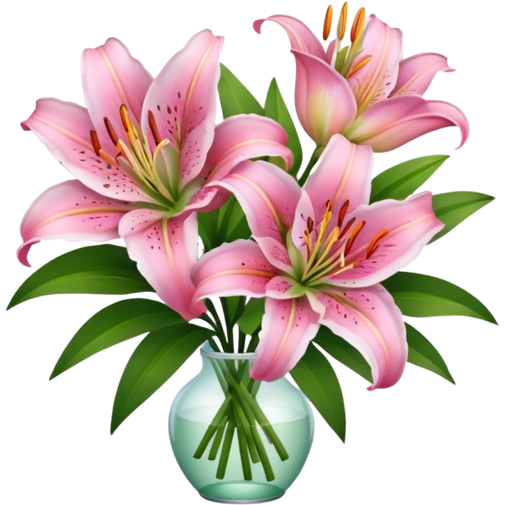 pink lilies bouquet emoji