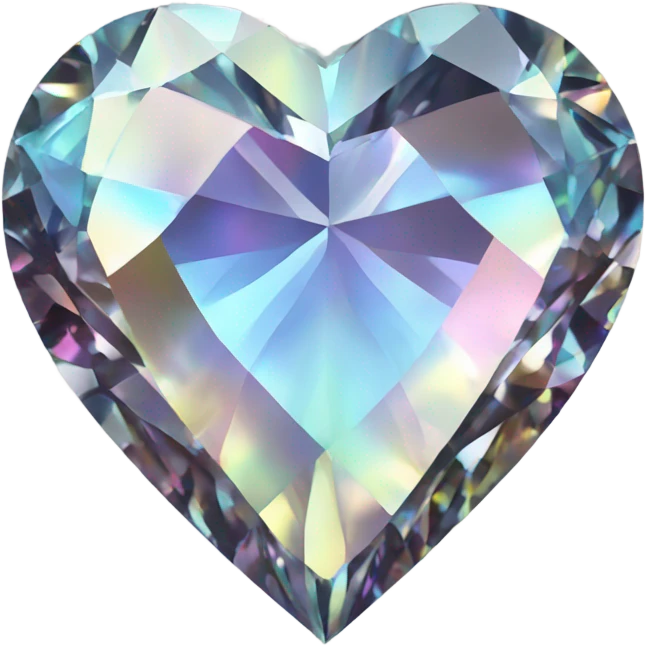 Iridescent 56 karat diamond heart emoji