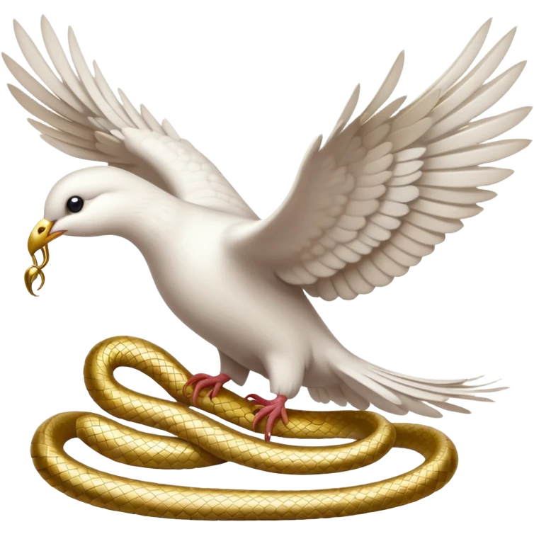 a white dove and snake gold emoji