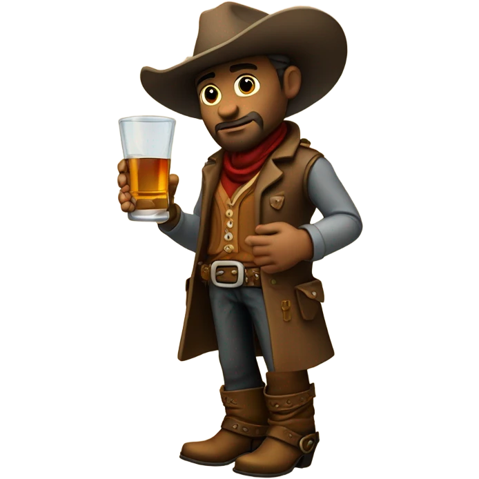 Cowboy drinking whiskey  emoji