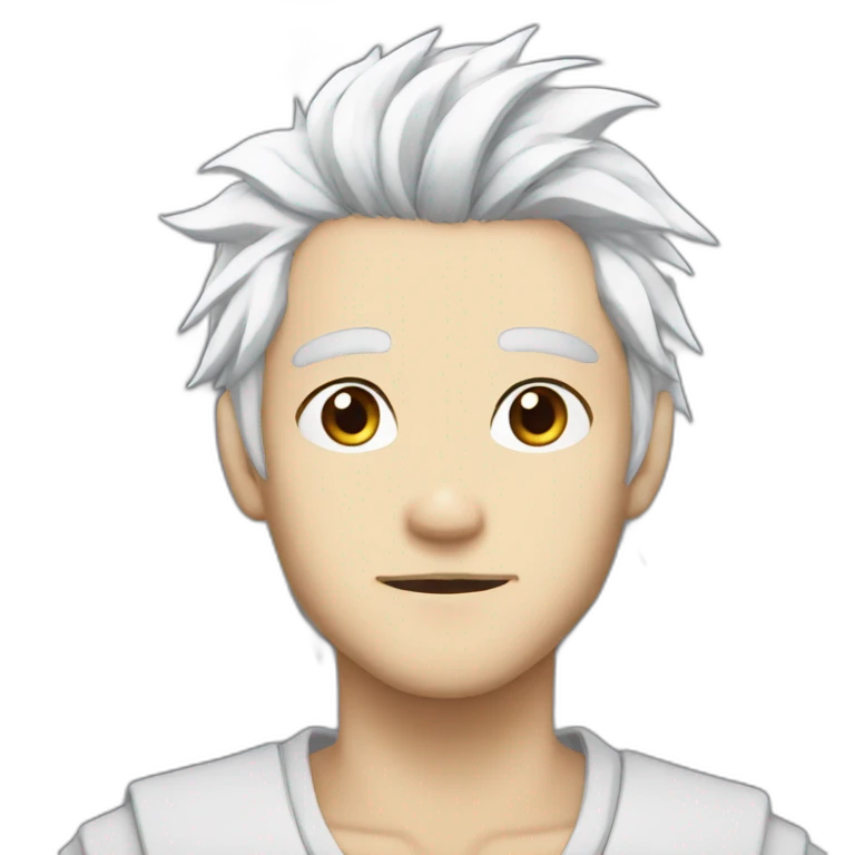 anime face white hair emoji