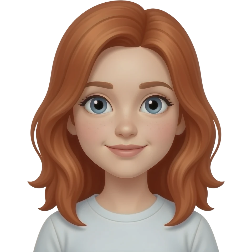 make an emoji that looks like a girl with red hear 13 jears in the second emoji