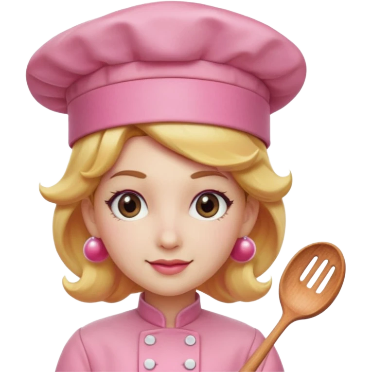 Pink chef hat princess peach emoji