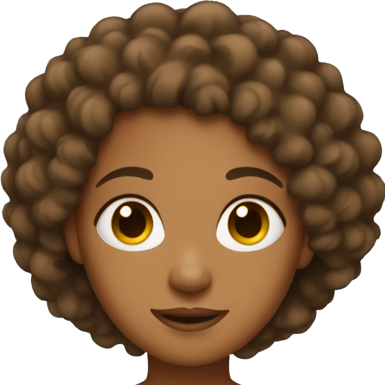Brown women with curly hair emoji