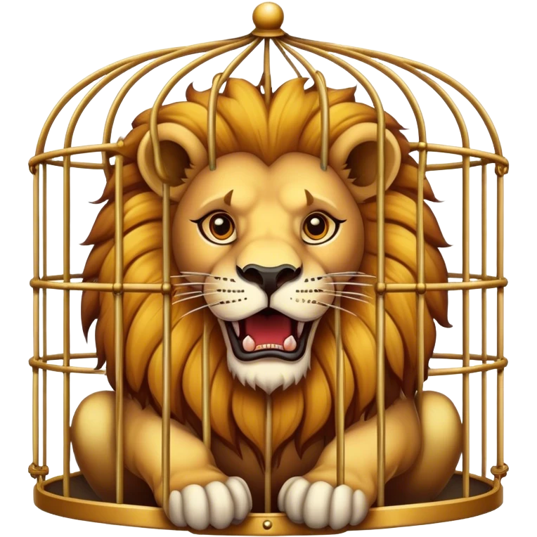 Vintage circus caged lion emoji