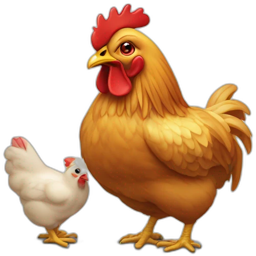 Poule qui mange du poulet rôti emoji