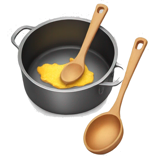 cooking pan small with spoon emoji