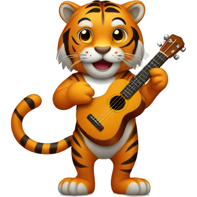 Tiger with ukulele  emoji