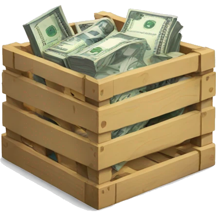 Crate filled with money emoji