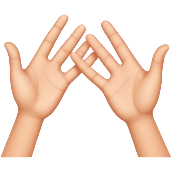 Two hands giving jazz-hands motion, maybe with little sparkles. emoji