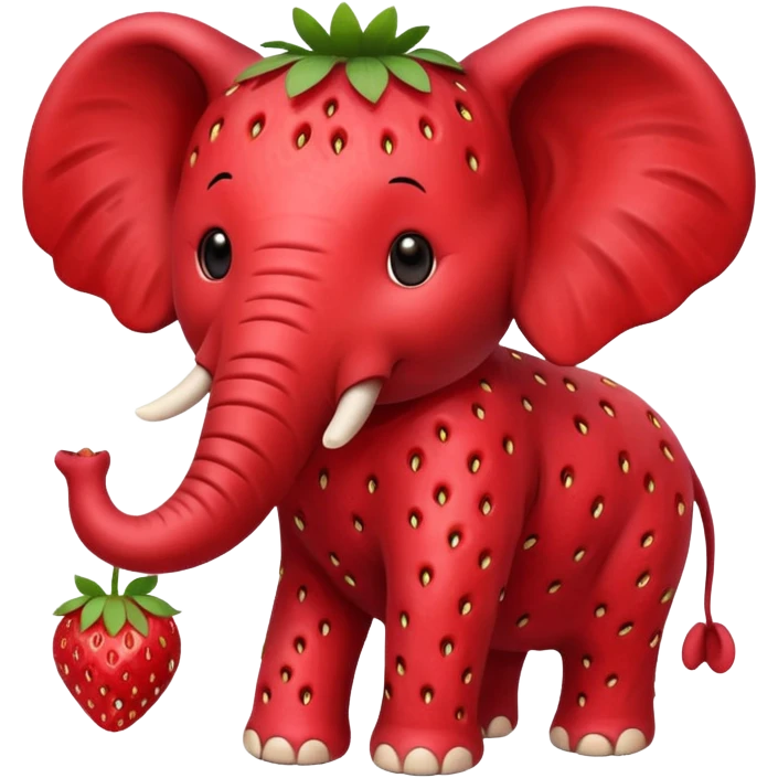Un elefante con cuerpo de fresa emoji