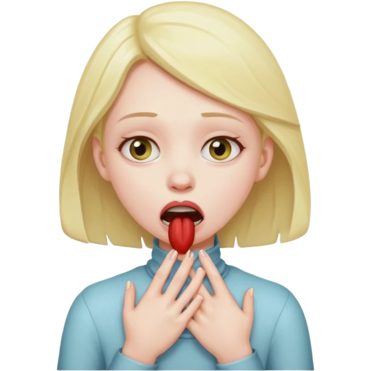 girl choking herself emoji