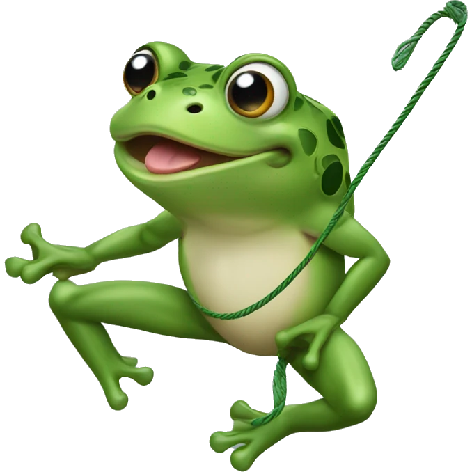 A frog using his tongue as a lasso to catch a fly  emoji