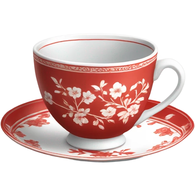 Tea red and white china cup emoji