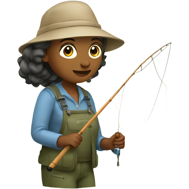 Woman fishing emoji