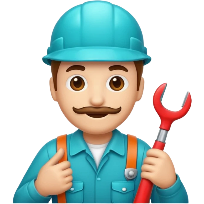 plumber emoji, turquoise color emoji